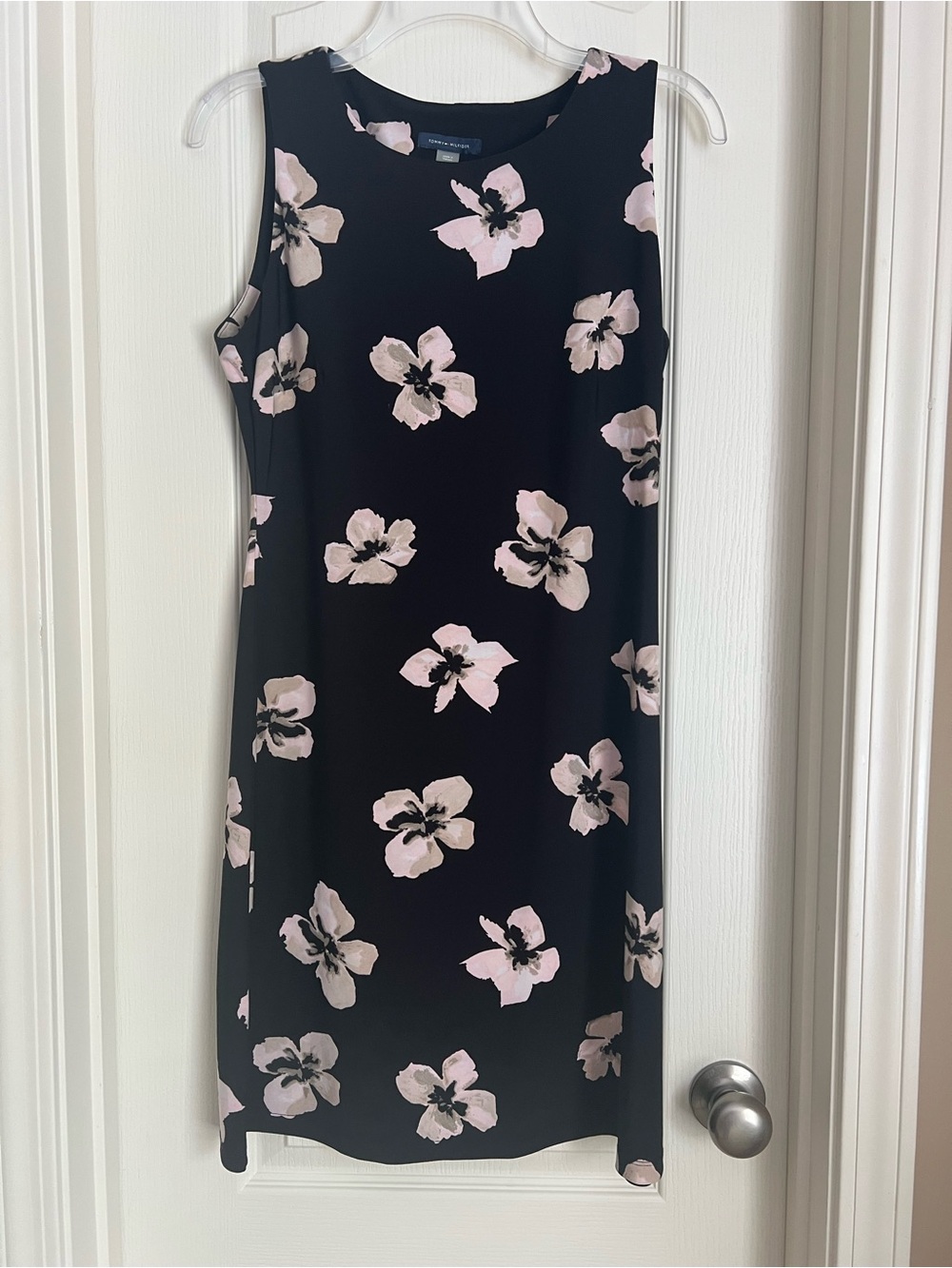 Tommy Hilfiger Black Mini Dress with Pale Pink Floral Print
